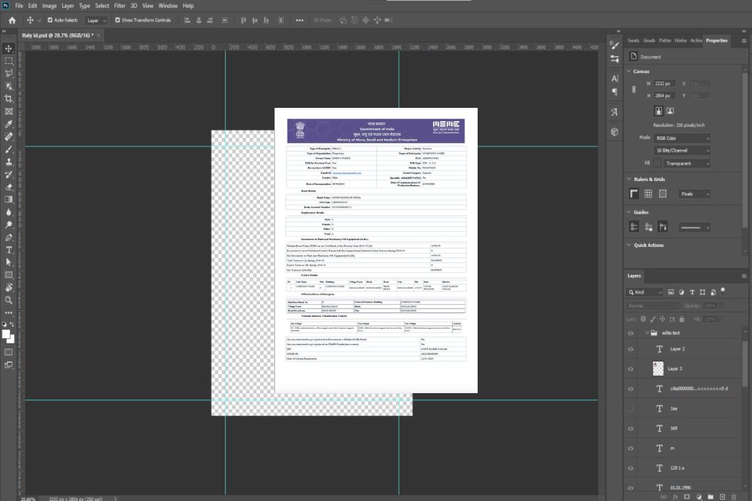 Modèle Word et PDF de certificat d'enregistrement India Udyam, version 6 template